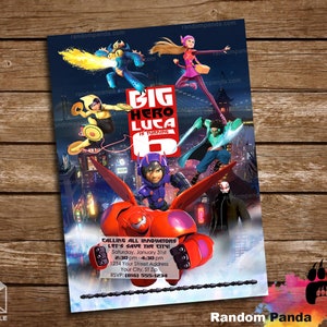 Digitale Lieferung, Big Hero 6 Einladung, Hiro Birthday Party Invite