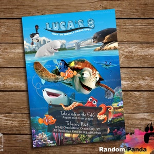 Digital Delivery, Finding Dory Invitation, Hank Octopus Party, Nemo Birthday Invite
