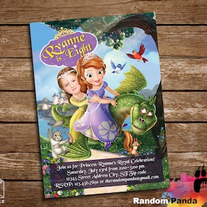 Digital Delivery, Funny Sofia the First Birthday Invitation, Princess Sofia Party Invite