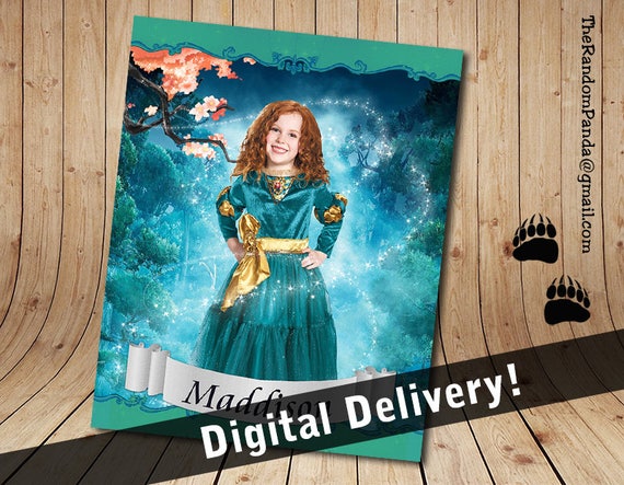 Personalize Kids Poster, BE Princess Merida Poster, Brave Party Wall Art Il_570xn