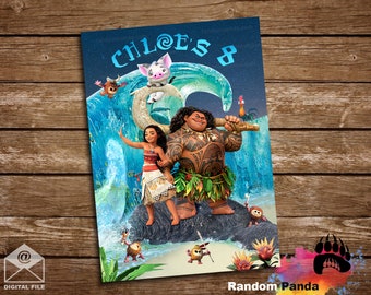 DIGITAL FILE, Moana Party Poster, Moana and Maui Birthday Backdrop