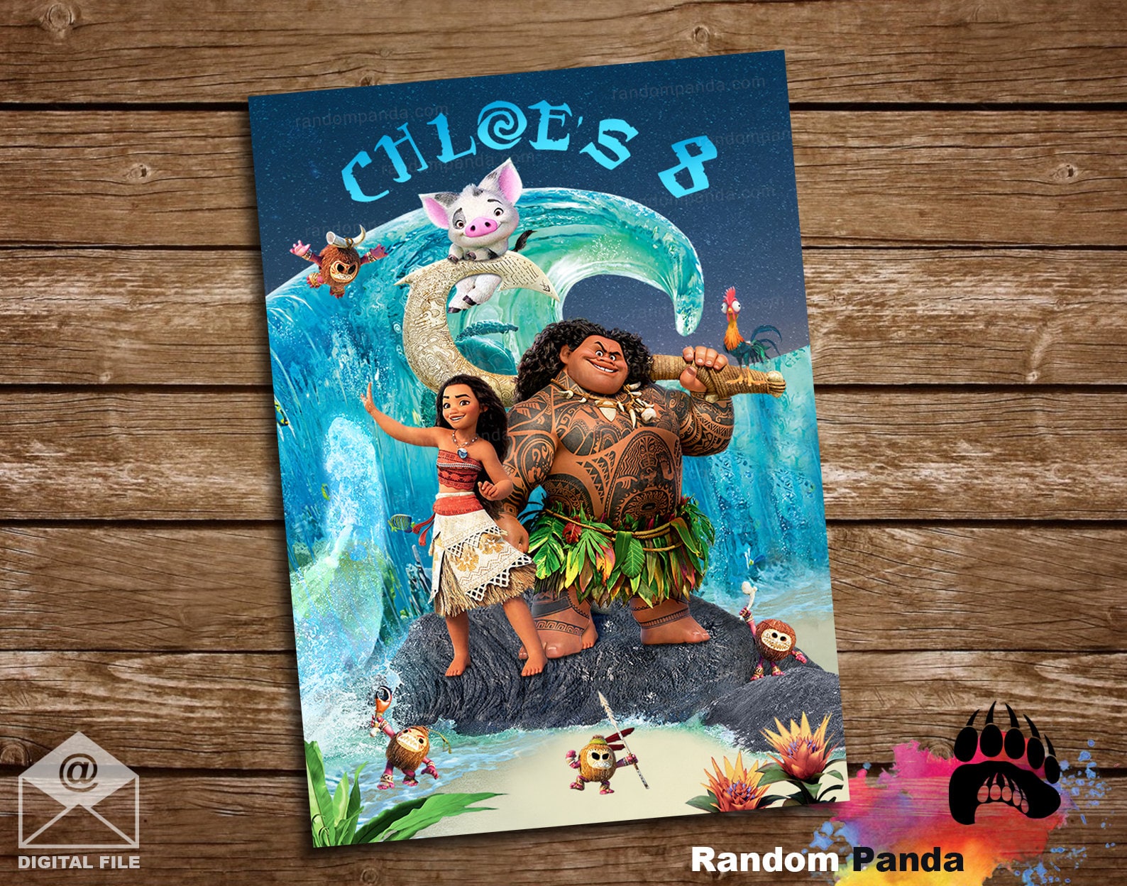 Digital Delivery Moana Party Poster Moana and Maui Birthday - Etsy