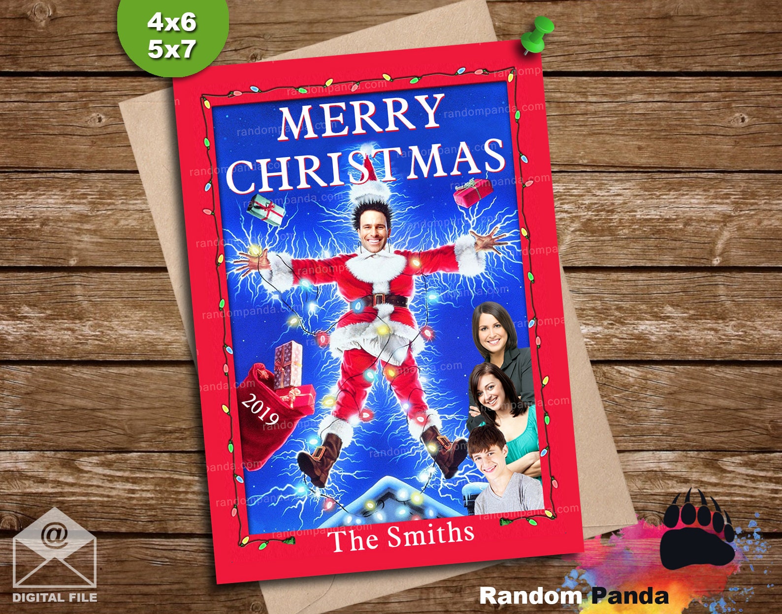 Funny Christmas Vacation Holiday Card Family Portrait Etsy