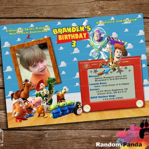 Digital Delivery, Toy Story Invitation, Buzz Lightyear Birthday Party Invite