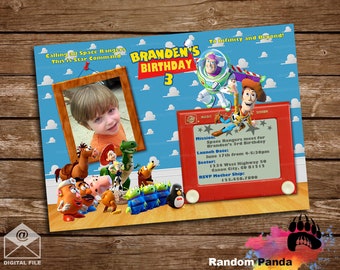 Digital Delivery, Toy Story Invitation, Buzz Lightyear Birthday Party Invite