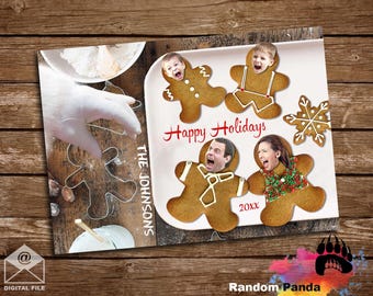 Digital Delivery  Funny Christmas Card, Gingerbread Cookie Scare Holiday Card