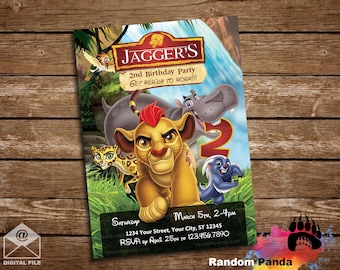 Digital Delivery, Lion Guard Invitation, Kion Party, Lion Guard Birthday Invite
