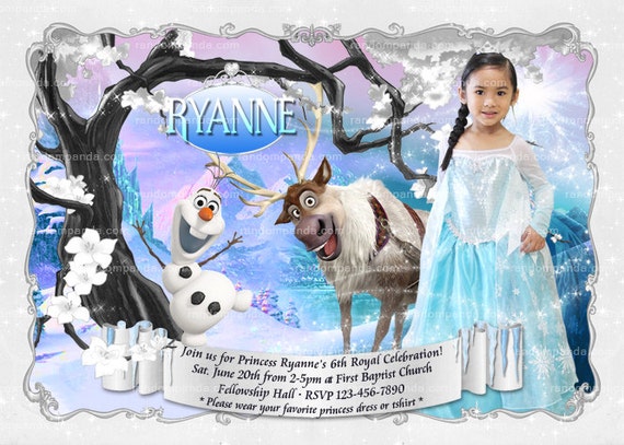 Personalize Frozen Princess Invitation, Be Elsa Invite, Elsa Costume Party Il_570xn