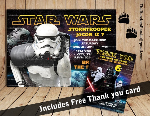 Digital Delivery, Star Wars Invitation, Stormtrooper Party, Star Wars Birthday Invite Il_570xn