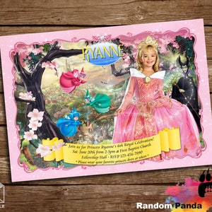 Digital Delivery, Sleeping Beauty Invitation, Princess Aurora Costume Party Invite