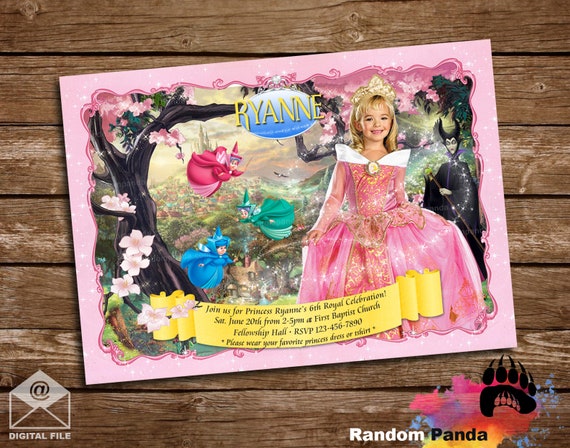 Digital Delivery, Sleeping Beauty Invitation, Princess Aurora Costume Party Invite Il_570xn