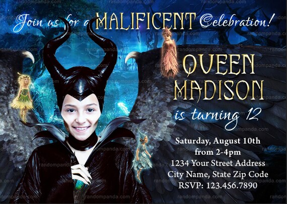 Be Maleficent Invitation, Funny Queen Villain Birthday Party Invite Il_570xn