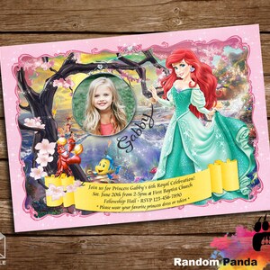 DIGITAL FILE, Personalize Little Mermaid Invitation, Princess Ariel Party, Lil Mermaid Birthday Invite
