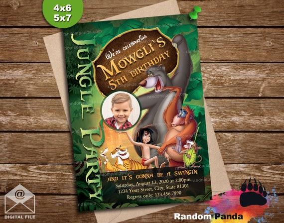 Personalize Jungle Book Invitation, Mowgli Party Invite Il_570xn