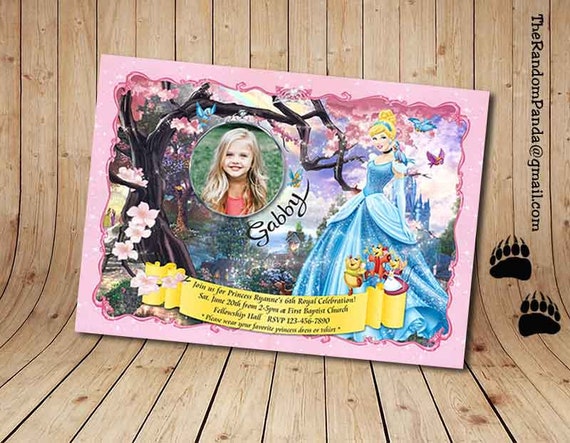 Personalize Cinderella Invitation, Cinderella Party, Disney Princess Birthday Invite Il_570xn