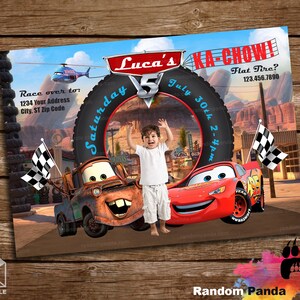 DIGITAL FILE, Personalize Cars Invitation, Mater Party, Lightning McQueen Invite
