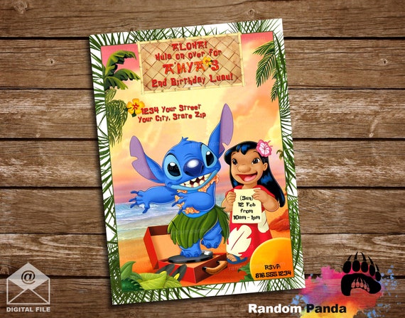 FREE Lilo & Stitch Beach Party Birthday Invitation Templates  Birthday  invitations, Beach birthday party, Lilo and stitch