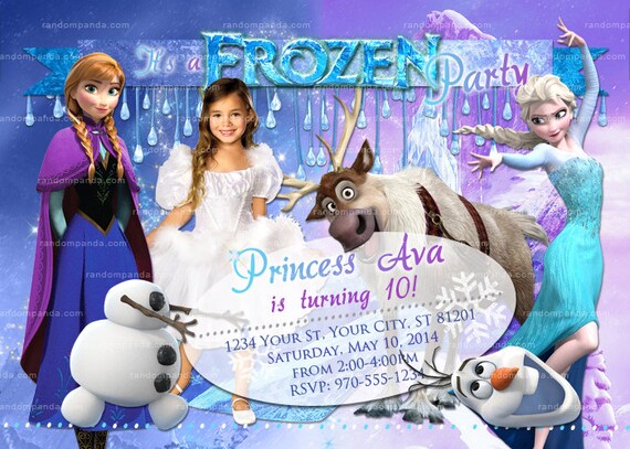 Digital Delivery, Personalize Frozen Invitation, Frozen Party, Frozen Invite, Olaf Party Invitation Il_570xn