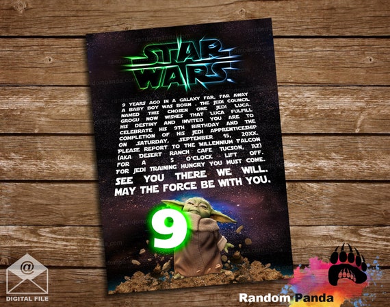 Digital Delivery, Grogu Party Invitation, Baby Yoda Mandalorian Birthday Invite Il_570xn
