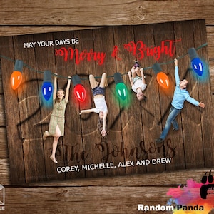 Digital Delivery Funny Christmas Card, Hanging from Xmas Lights Holiday Card
