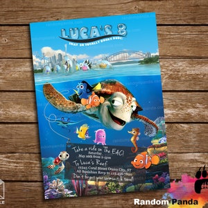 Digital Delivery, Finding Nemo Invitation, Turtle Party, Dory Birthday Invite