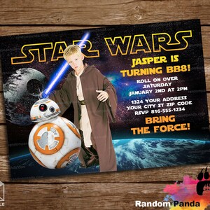 Digital Delivery, Star Wars BB8 Birthday Invitation, BB8 Costume Party Invite