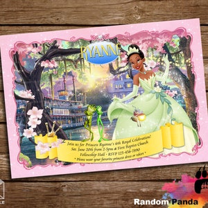 DIGITAAL BESTAND, Princess and the Frog Bday Uitnodiging, Princess Party, Tiana Birthday Invite