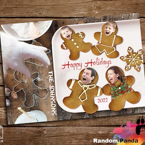 Entrega digital Cartão de Natal engraçado, Cartão de Natal assustador de biscoito de gengibre