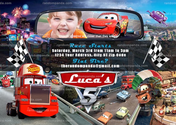 Personalize Cars Invitation, Lightning McQueen Party, Mack Truck Invite Il_570xn