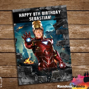 DIGITAL FILE, Funny Be Iron Man Portrait Poster, Iron Man Party Banner