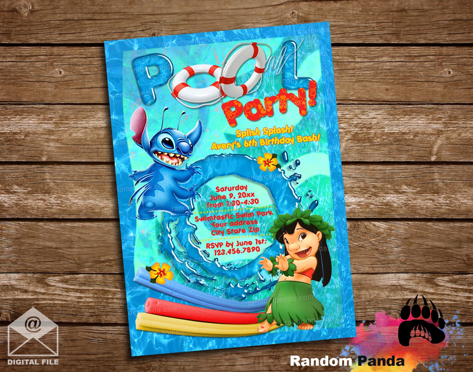 Digital Delivery Lilo And Stitch Pool Party Invitation Lilo Etsy 日本