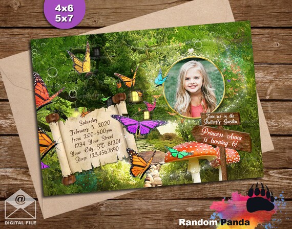 Digital Delivery, Personalize Butterfly Invitation, Butterfly Princess Party, Butterflies Birthday Invite Il_570xn