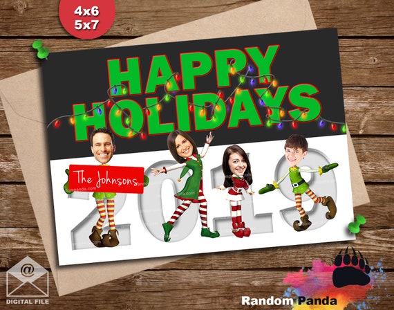 Paper & Party Supplies Christmas Photo Card 4x6 or 5x7 Digital File ...