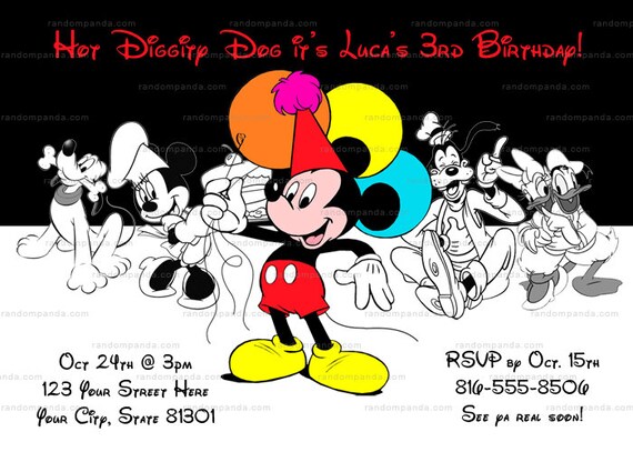 Printable Mickey Mouse Invitation Mickey And Friends Birthday Party