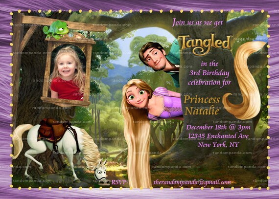 Personalize Tangled Invitation, Rapunzel Party, Tangled Birthday Invite Il_570xn