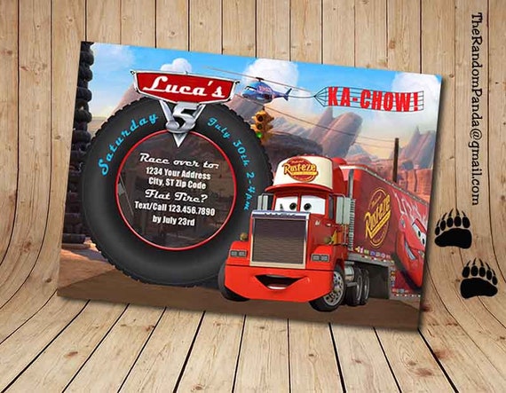 Disney Cars Invitation, Mack Truck Party, Mack Truck Birthday Invite Il_570xn