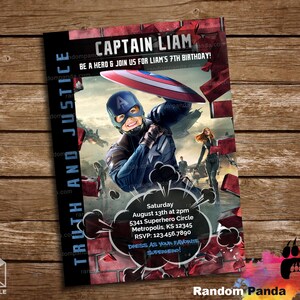 Digital Delivery, Funny Be Captain America Invitation, Superhero Party Invite