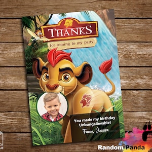 Digitale levering, Lion Guard Bedankkaart, Lion Guard Party, Aangepaste Kion Verjaardag Bedankt Opmerking