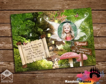 Digital Delivery, Personalize Pink Fairy Invitation, Pixie Treehouse Party, Enchanted Forest Invite