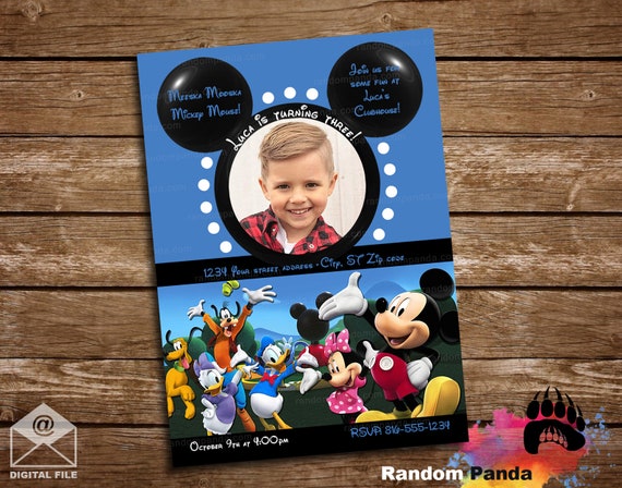 Digital Delivery, Personalize Mickey Mouse invitation, Mickey Mouse Ears Party Invite Il_570xn