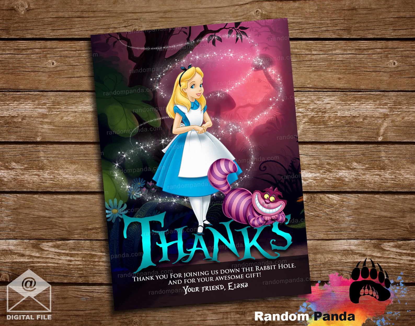 Digital Delivery Alice in Wonderland Thank You Card Tea - Etsy Ireland Digital Delivery Alice in Wonderland Thank You Card Tea - Etsy Ireland