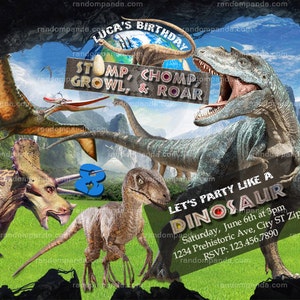 Digital Delivery, Dinosaurs Invitation, Dinosaur T Rex Birthday Invite, Jurassic Party