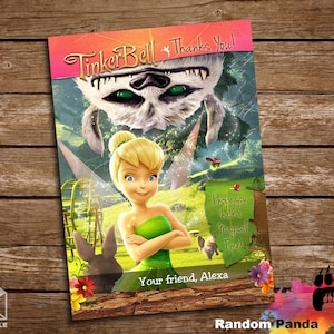 Digital Delivery, Tinkerbell and the Neverbeast Thank You Card, Tinkerbell Party Thank you Note