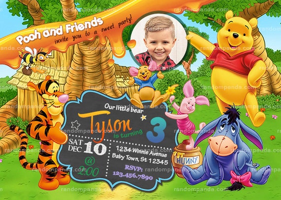 Digital Delivery, Personalize Winnie and the Pooh Party Invitation, Tigger Birthday Invite Il_570xn