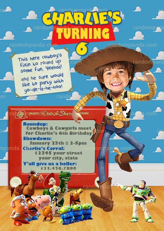 Personalize Toy Story Invitation, BE Woody Cowboy, Roundup Party Invite Il_570xn