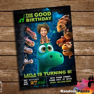Digital Delivery, Funny The Good Dinosaur Invitation, Funny Caveman Baby Invite, Spot Birthday Party