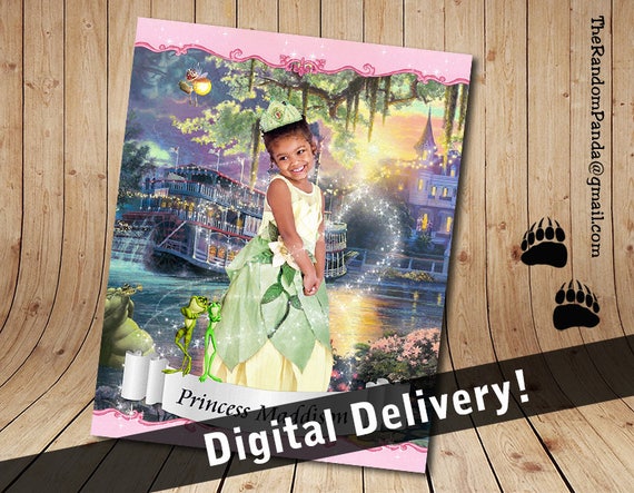 Personalize Kids Poster, BE Princess Tiana Poster, Princess and the Frog Party Il_570xn