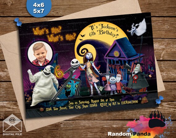 Digital Delivery, Nightmare Before Christmas Invitation, Jack Skellington Invite, Halloween Party Il_570xn