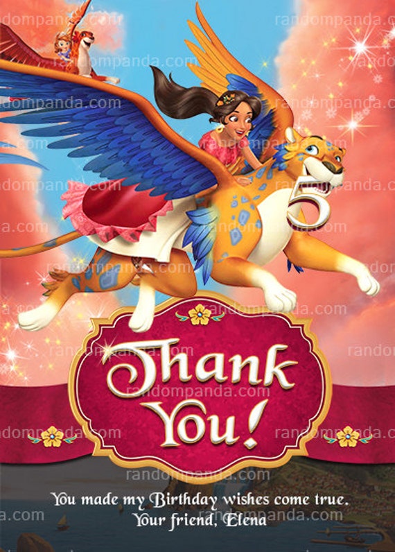 Elena of Avalor Thank You Card, Princess Elena Party Thanks Note Il_570xn
