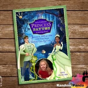DIGITAL FILE, Personalize Princess and the Frog Invitation, Princess Tiana & Naveen Party Invite